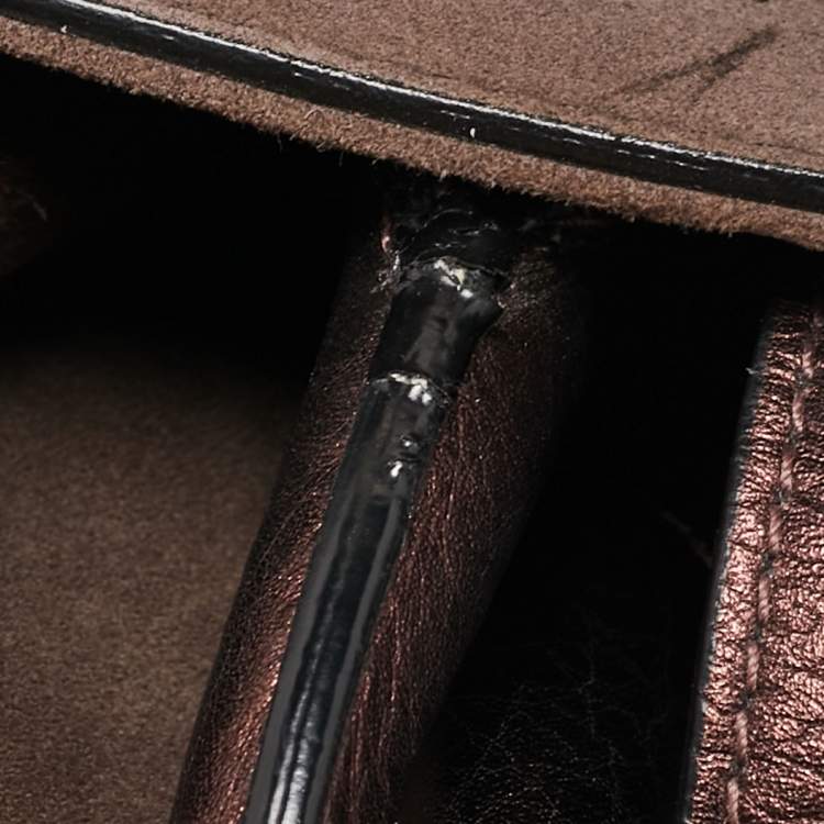 Pre Owned Dior Bronze Leather Medium Diorever Bag