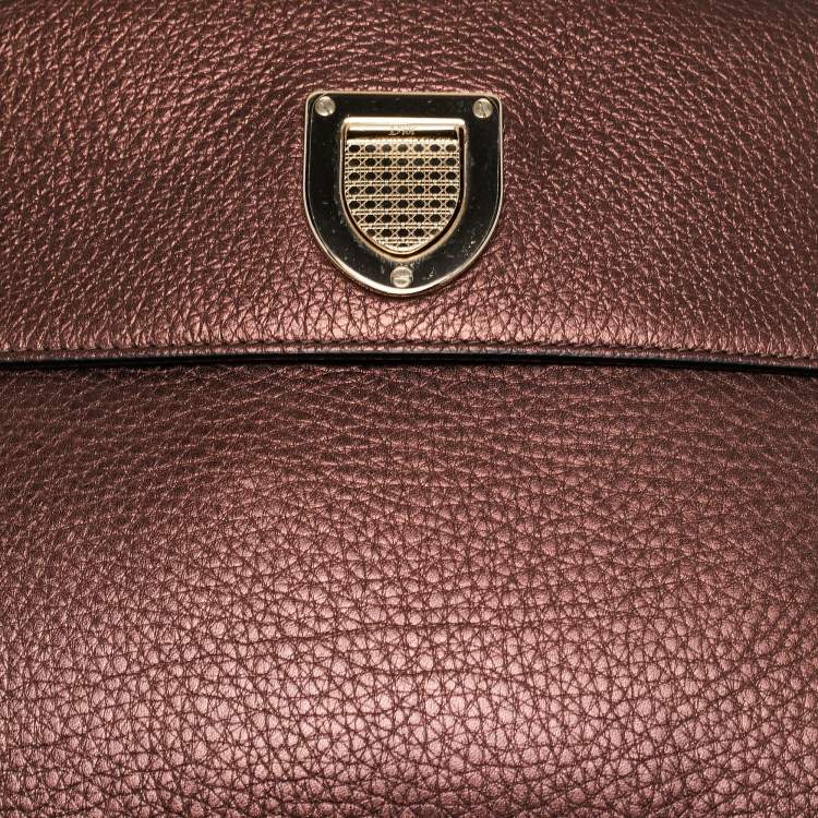 Pre Owned Dior Bronze Leather Medium Diorever Bag