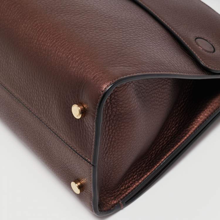 Pre Owned Dior Bronze Leather Medium Diorever Bag
