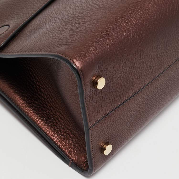 Pre Owned Dior Bronze Leather Medium Diorever Bag