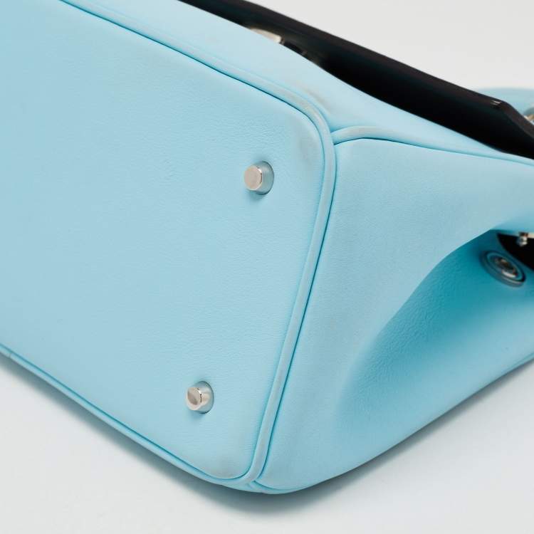 Pre Owned Dior Sky Blue Leather Mini Be Dior Top Handle Bag