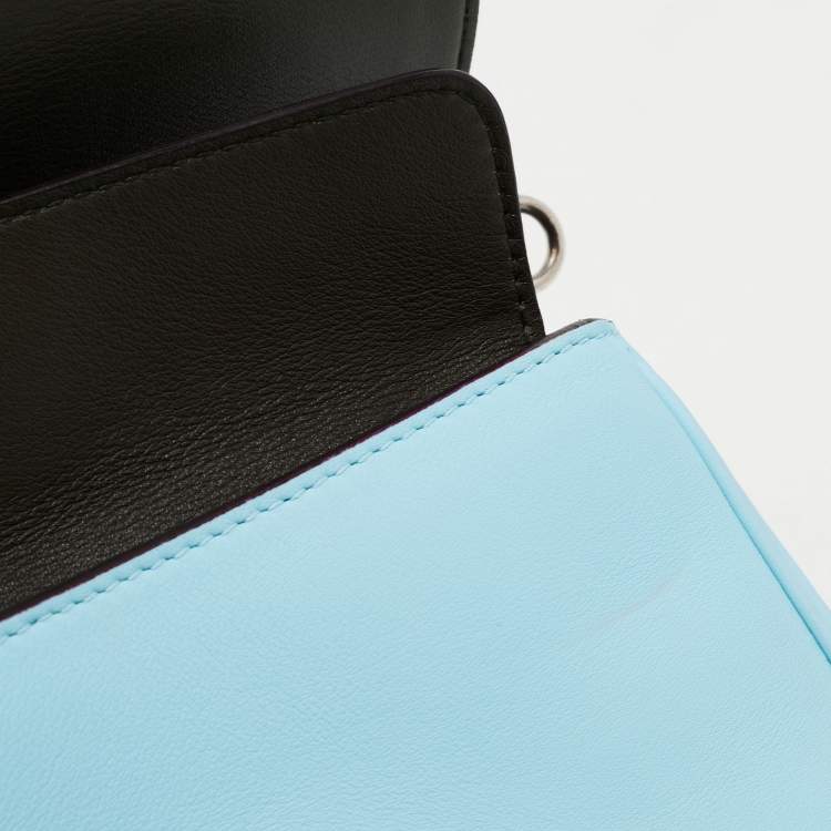 Pre Owned Dior Sky Blue Leather Mini Be Dior Top Handle Bag