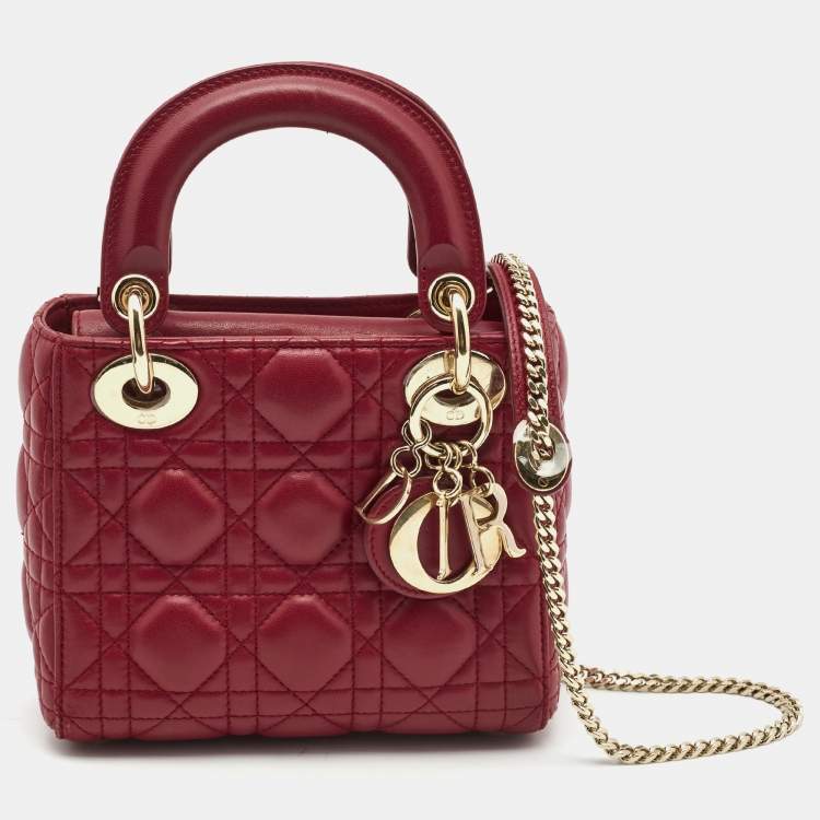 Mini Lady Dior in Patent Cherry Red Womens Fashion Bags  Wallets  Shoulder Bags on Carousell