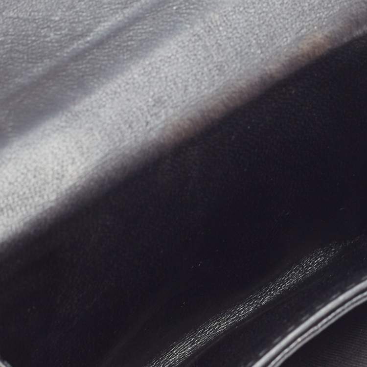 Pre Owned Dior Black Cannage Leather Lady Dior Compact Wallet