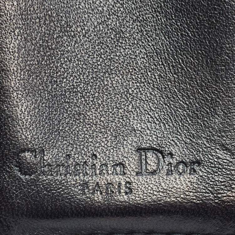Pre Owned Dior Black Cannage Leather Lady Dior Compact Wallet
