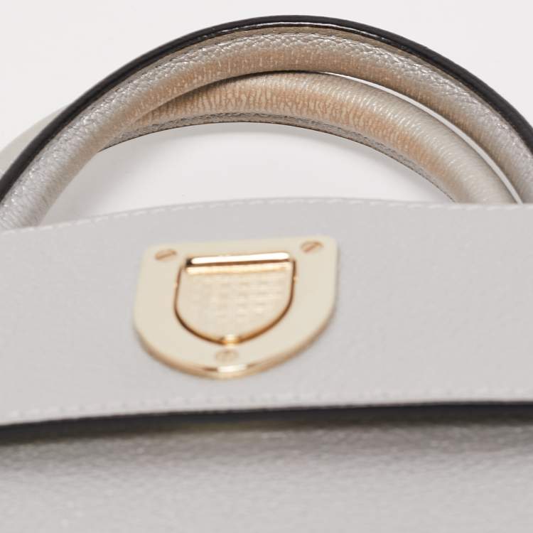 Pre Owned Dior Matte Silver Leather Mini Diorever Top Handle Bag