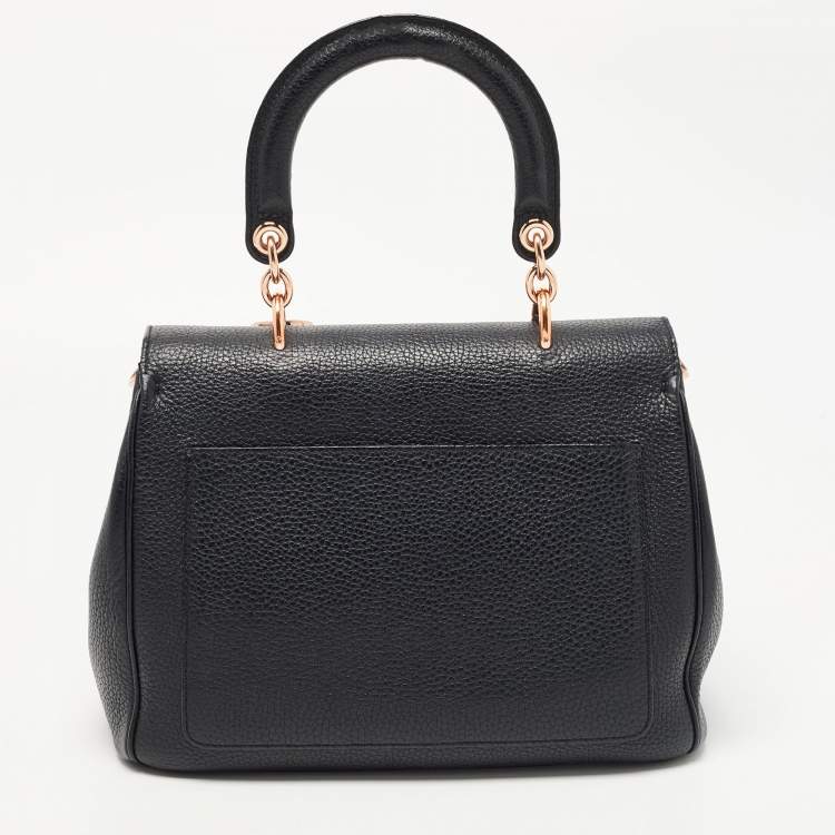 Pre Owned Dior Black Leather Small Be Dior Flap Top Handle Bag