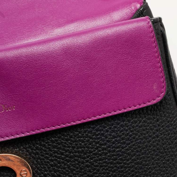 Pre Owned Dior Black Leather Small Be Dior Flap Top Handle Bag
