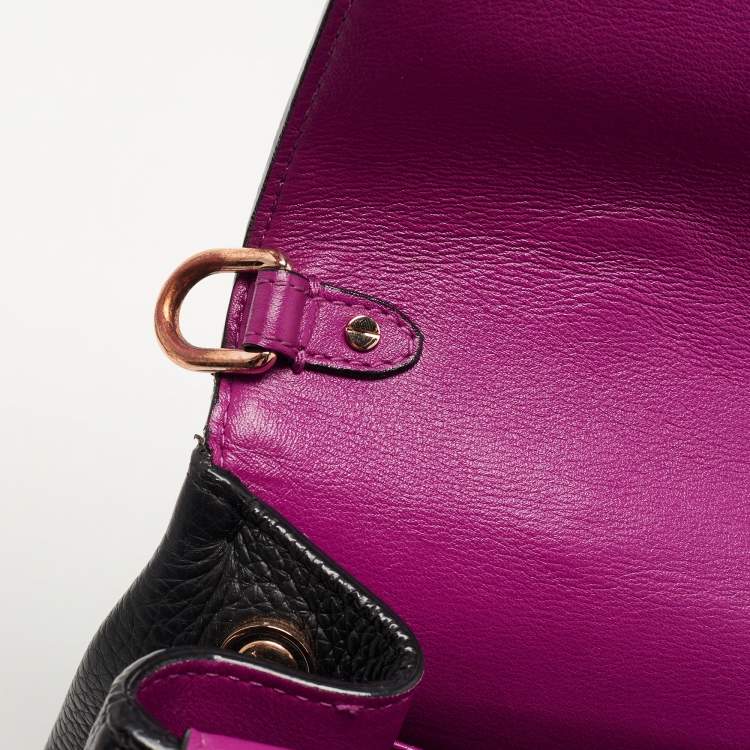 Pre Owned Dior Black Leather Small Be Dior Flap Top Handle Bag