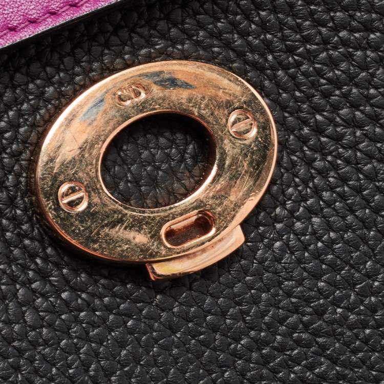 Pre Owned Dior Black Leather Small Be Dior Flap Top Handle Bag