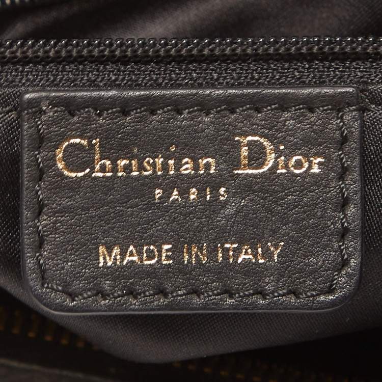 Pre Owned Dior Black Leather Small Gypsy Ruffle Hobo