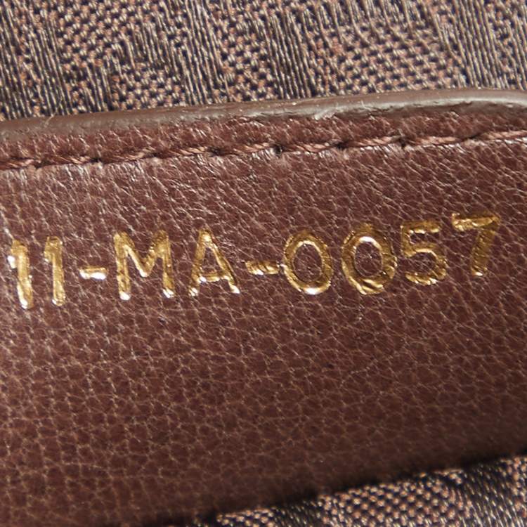 Pre Owned Dior Dark Brown Leather Medium Plisse Frame Bag