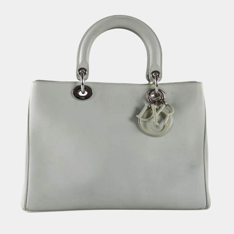 Christian Dior Diorissimo Strap Attached 2Way Handbag Blue Leather