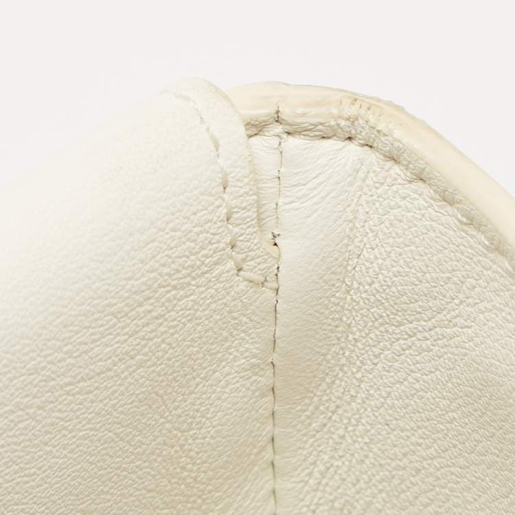 Pre Owned Dior White/Black Leather Large Be Dior Flap Top Handle Bag