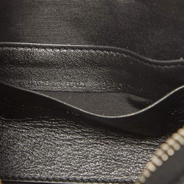 Pre Owned Dior Black Oblique Canvas and Leather Zip Wristlet Pouch
