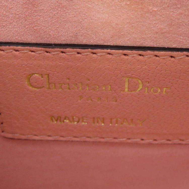 Pre Owned Dior Pink Leather Mini Saddle Bag
