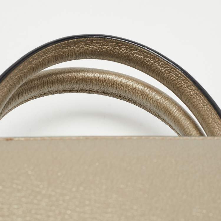 Pre Owned Dior Gold Leather Mini Diorever Top Handle Bag
