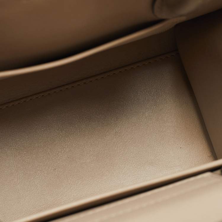 Pre Owned Dior Gold Leather Mini Diorever Top Handle Bag