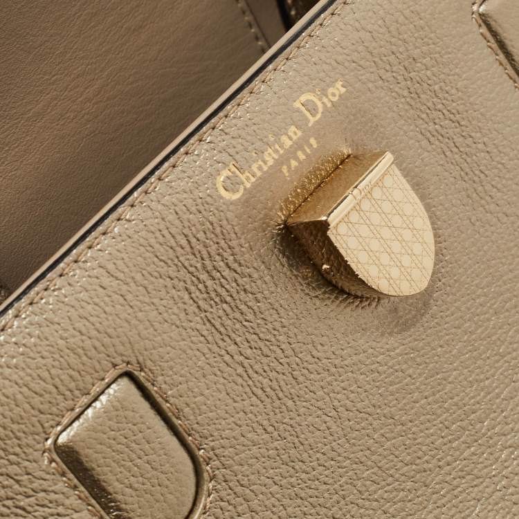 Pre Owned Dior Gold Leather Mini Diorever Top Handle Bag