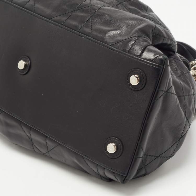 Pre Owned Dior Black Cannage Leather Le Trente Hobo