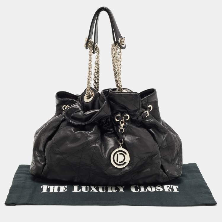 Pre Owned Dior Black Cannage Leather Le Trente Hobo