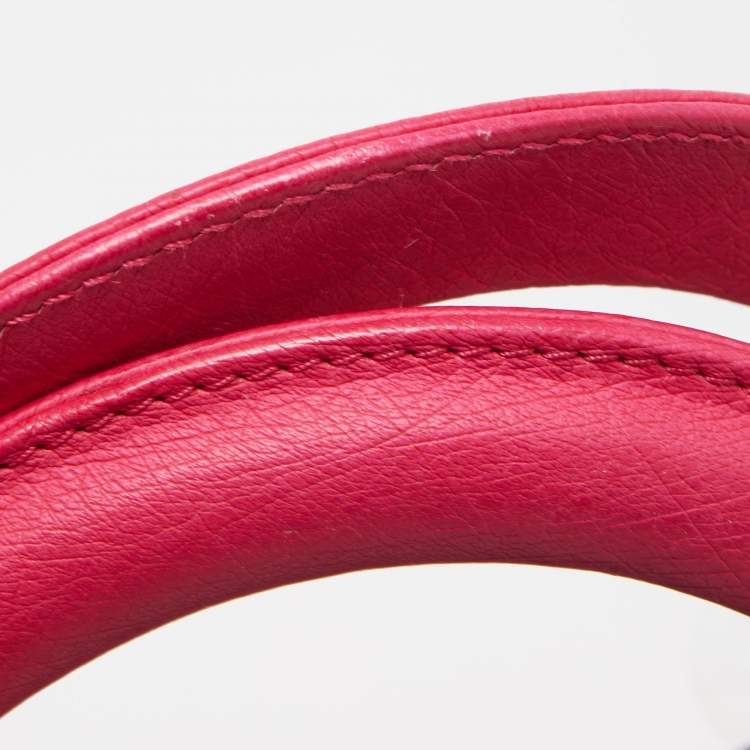 Pre Owned Dior Magenta Ostrich Medium Diorissimo Tote