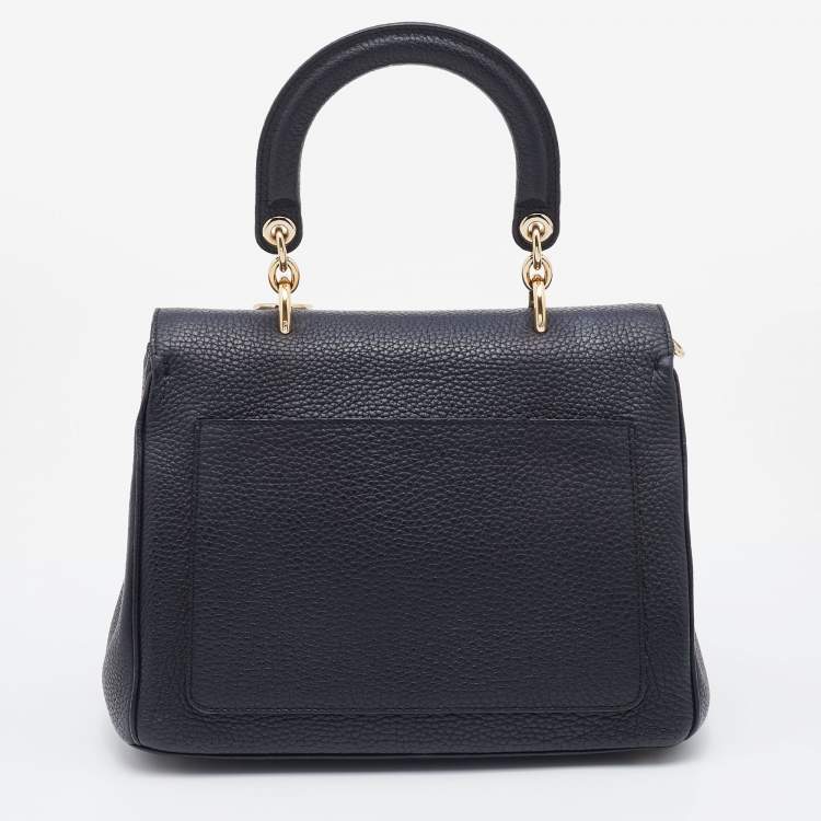 Pre Owned Dior Black Leather Small Be Dior Flap Top Handle Bag