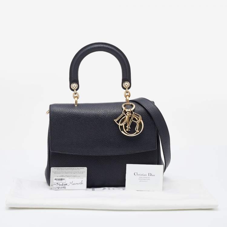 Pre Owned Dior Black Leather Small Be Dior Flap Top Handle Bag