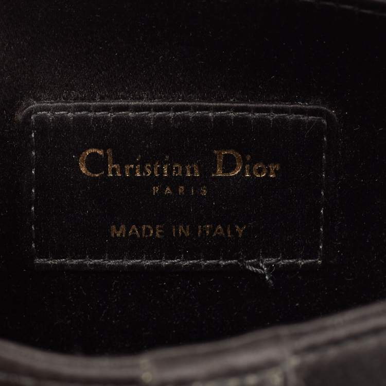 مملوكة مسبقًا Dior Black Satin Mini Crystal Embellished Saddle Bag