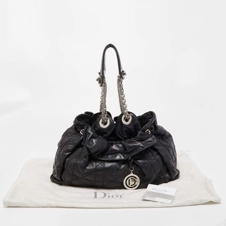Pre Owned Dior Black Cannage Leather Le Trente Hobo