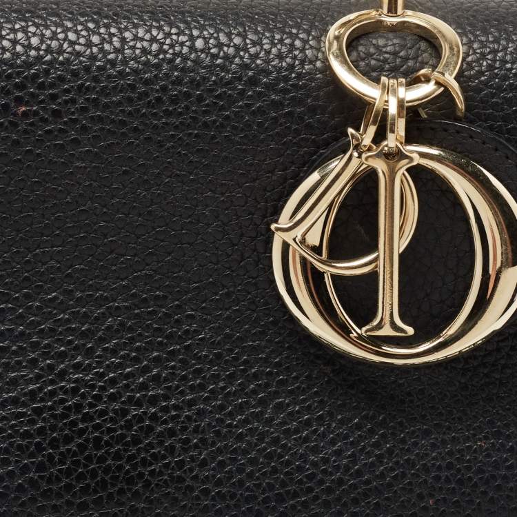 Pre Owned Dior Black Leather Small Be Dior Flap Top Handle Bag