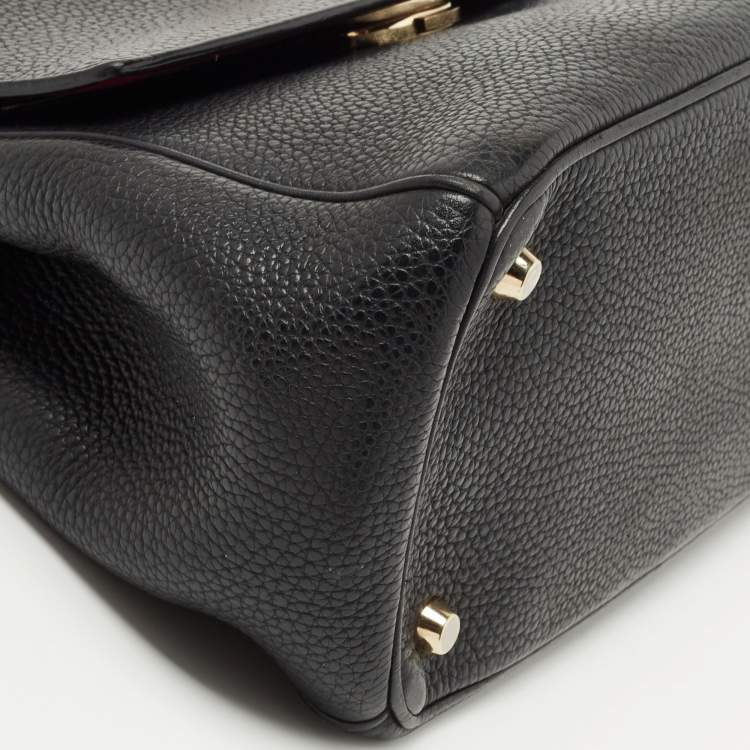 Pre Owned Dior Black Leather Small Be Dior Flap Top Handle Bag