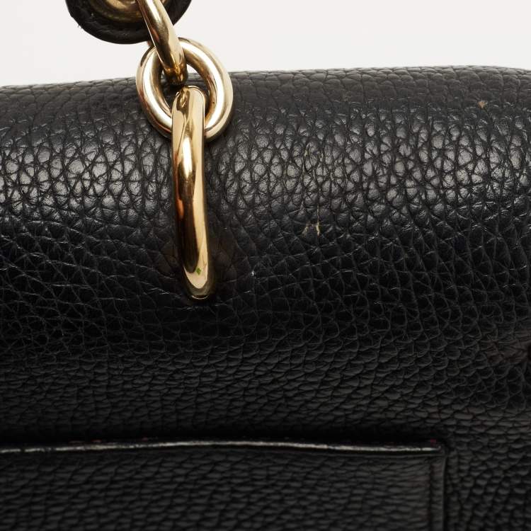 Pre Owned Dior Black Leather Small Be Dior Flap Top Handle Bag