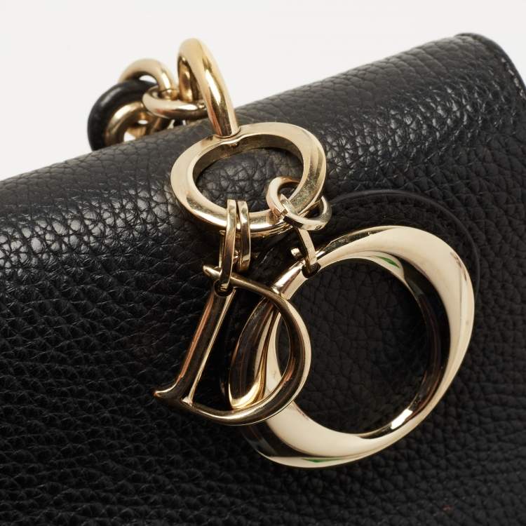 Pre Owned Dior Black Leather Small Be Dior Flap Top Handle Bag