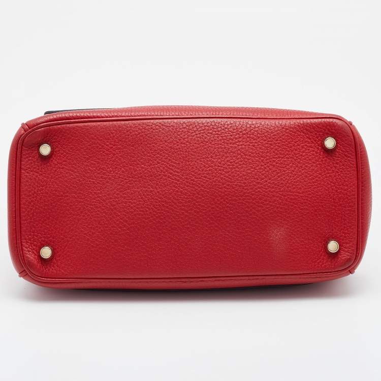 Pre Owned Dior Red Leather Small Be Dior Flap Top Handle Bag
