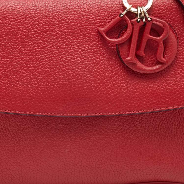Pre Owned Dior Red Leather Small Be Dior Flap Top Handle Bag