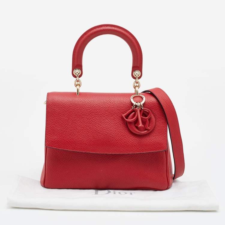Pre Owned Dior Red Leather Small Be Dior Flap Top Handle Bag