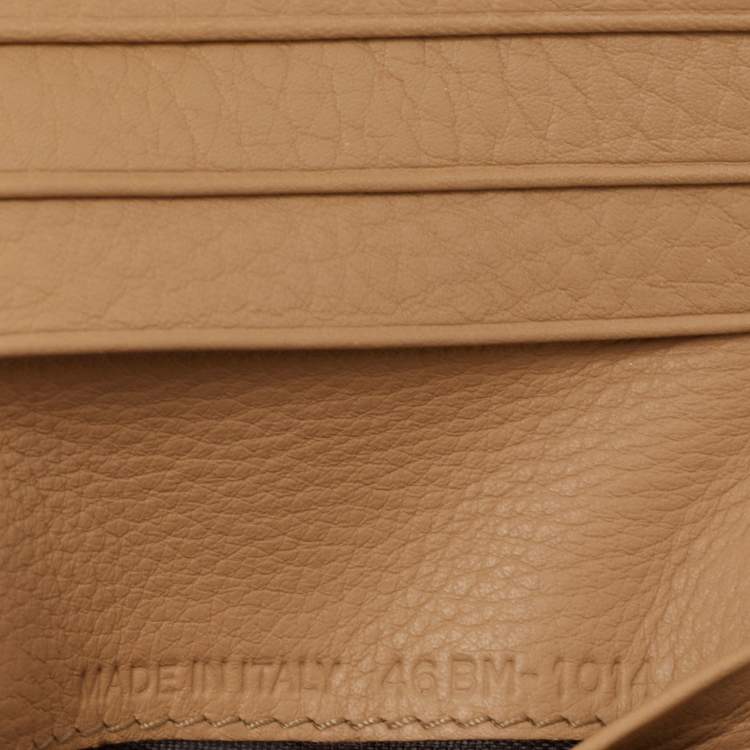 Pre Owned Dior Beige Leather and Suede Grommet Logo Trifold Wallet