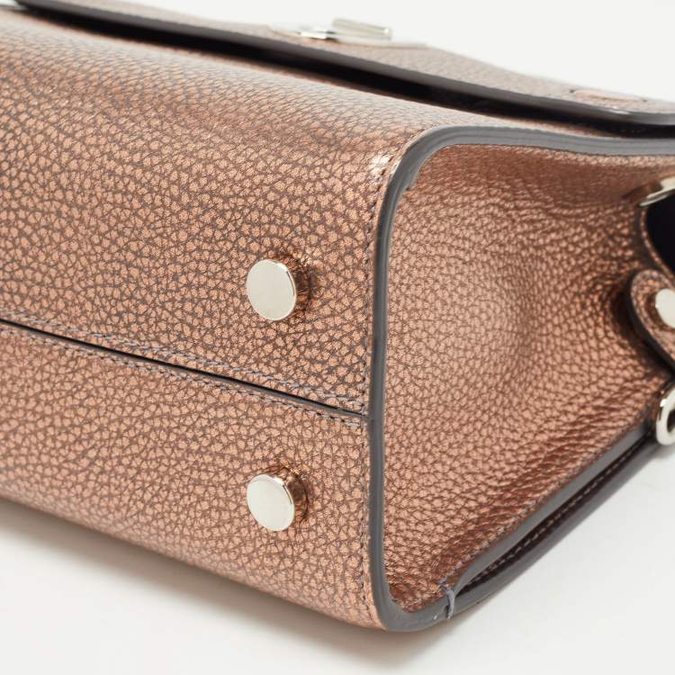 Pre Owned Dior Bronze Leather Mini Diorever Tote