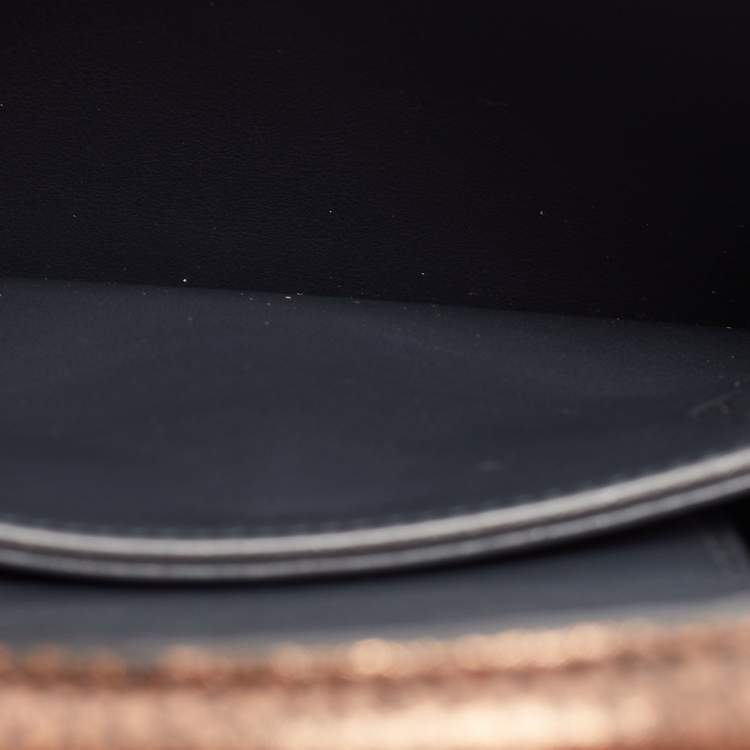 Pre Owned Dior Bronze Leather Mini Diorever Tote