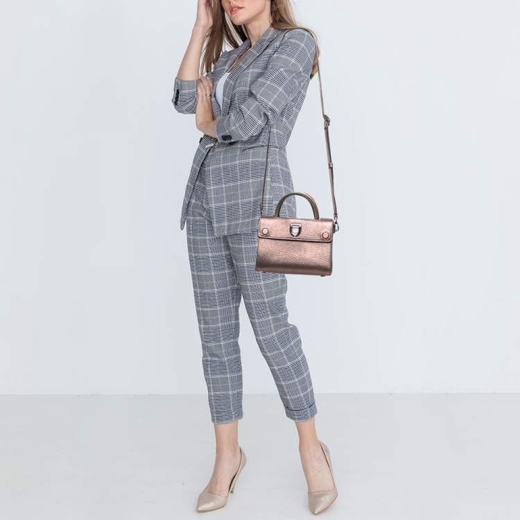 Pre Owned Dior Bronze Leather Mini Diorever Tote