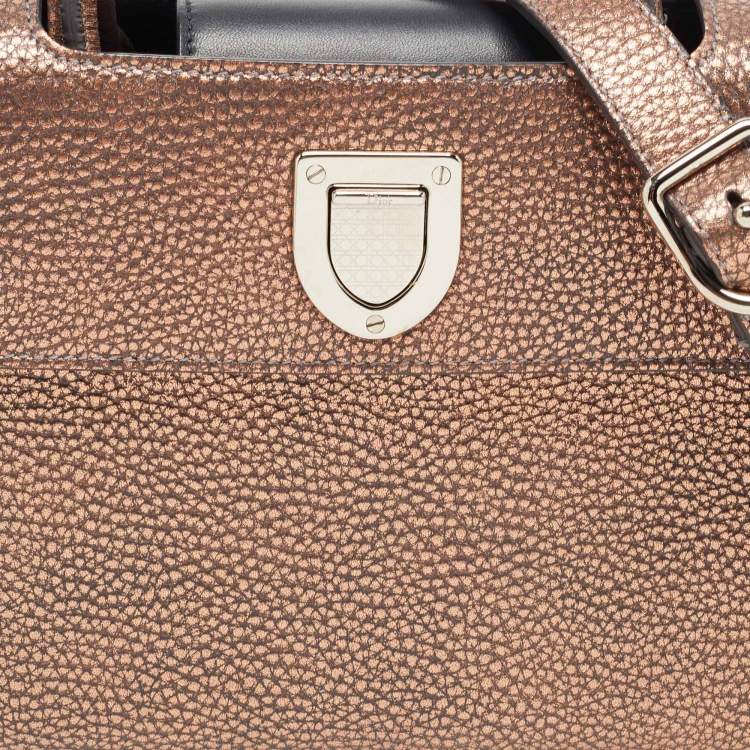 Pre Owned Dior Bronze Leather Mini Diorever Tote