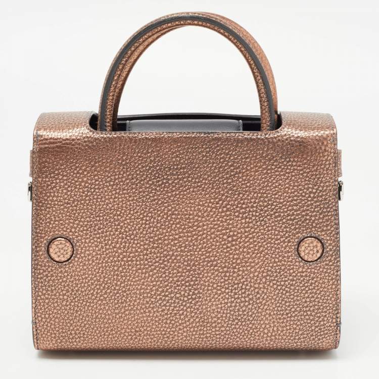 Pre Owned Dior Bronze Leather Mini Diorever Tote