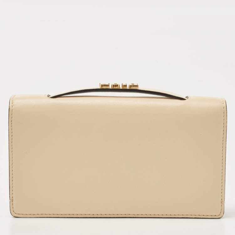 Pre Owned Dior Beige Leather Embroidered Le Monde Tarot Pouch