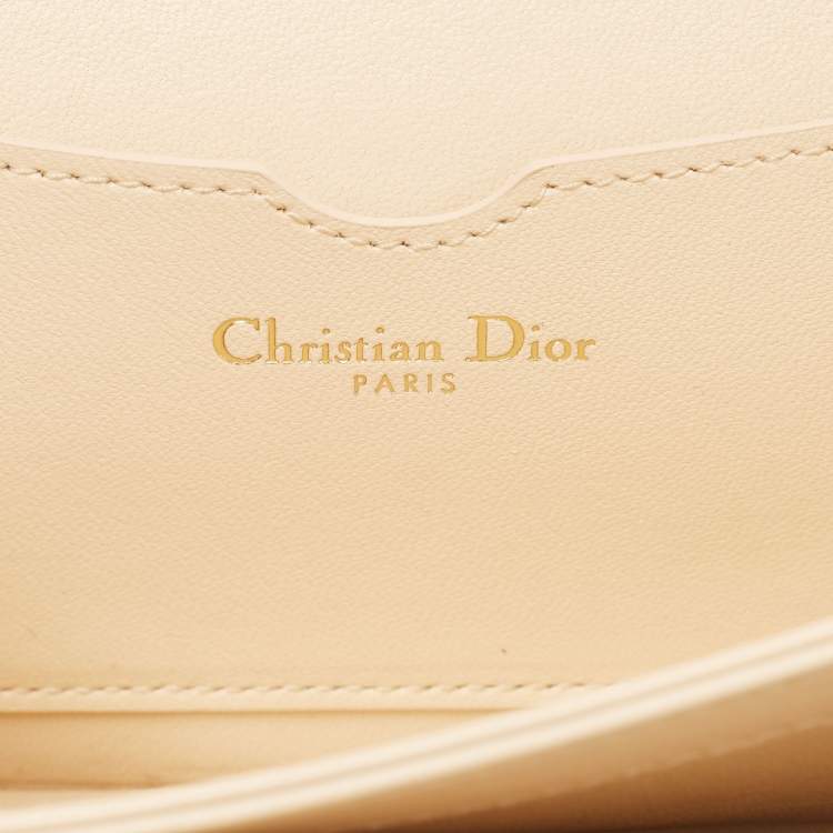 Pre Owned Dior Beige Leather Embroidered Le Monde Tarot Pouch