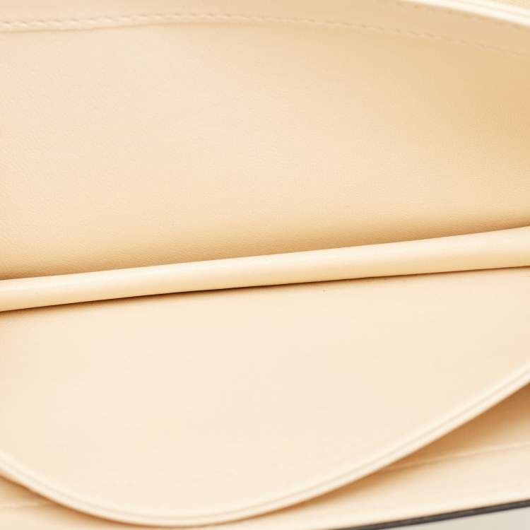 Pre Owned Dior Beige Leather Embroidered Le Monde Tarot Pouch