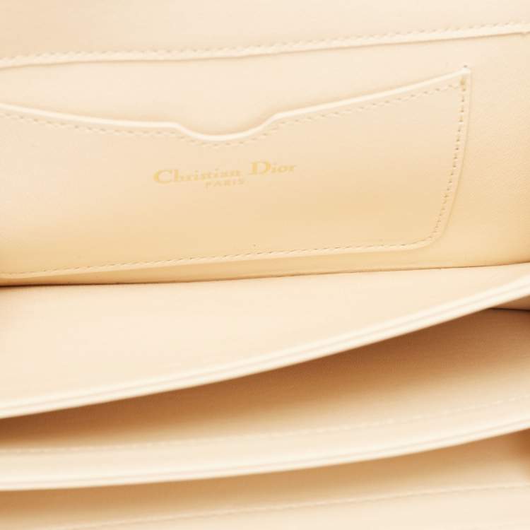 Pre Owned Dior Beige Leather Embroidered Le Monde Tarot Pouch