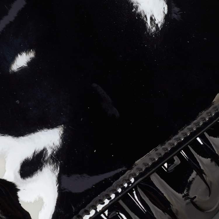 Pre Owned Dior Black Patent Leather 30 Montaigne Chain Clutch