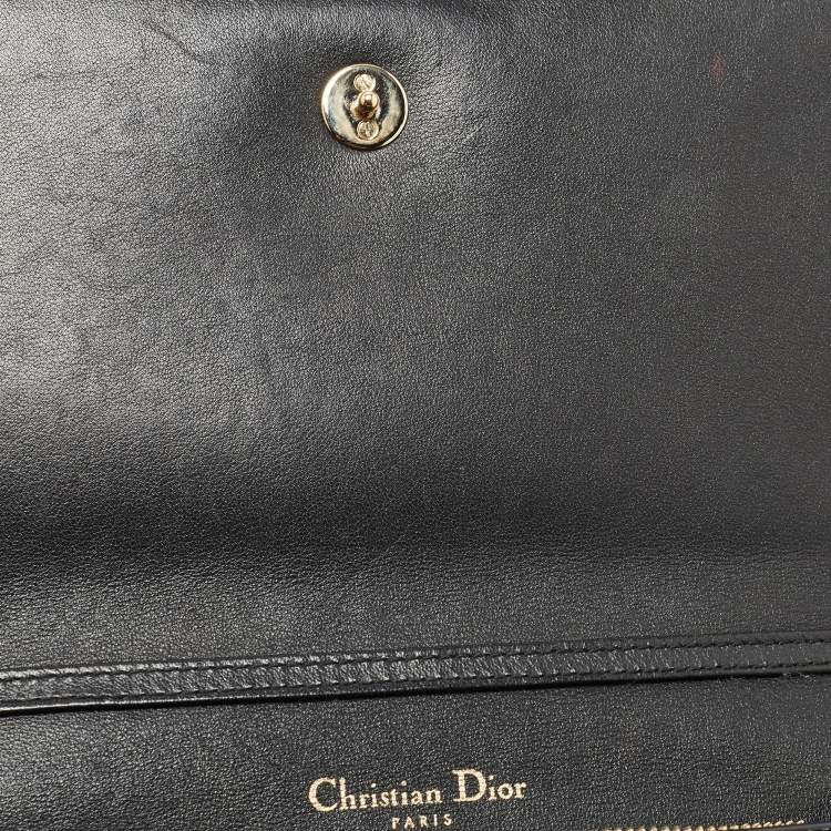 Pre Owned Dior Black Patent Leather 30 Montaigne Chain Clutch