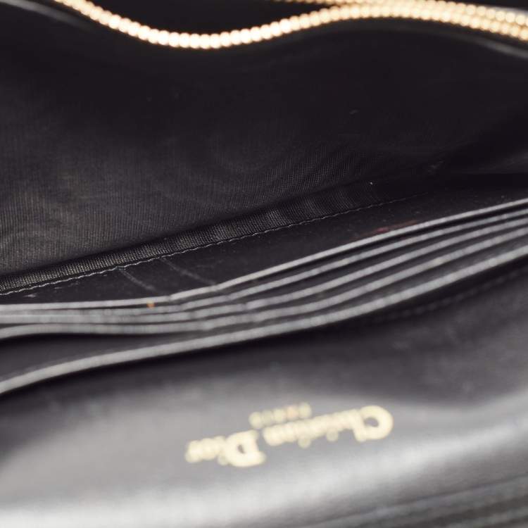 Pre Owned Dior Black Patent Leather 30 Montaigne Chain Clutch